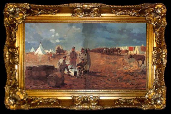 framed  Winslow Homer A Rainy day in camp, ta009-2
